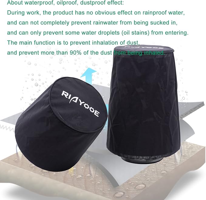Performance Air Filter Cover Waterproof Universal Fit - Image 5