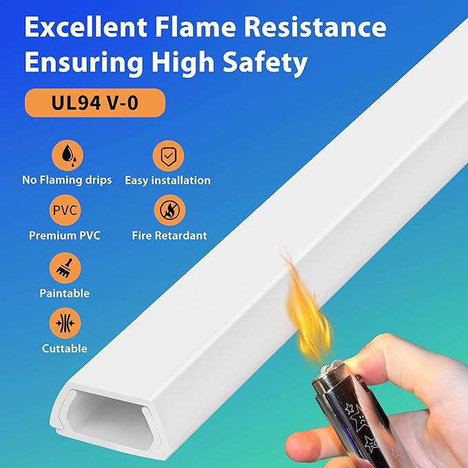 YCLYC Wall Cable Hider Kit, 116in TV Wire Hider for Wall, Paintable Cord Hider Wall, Cord Organizer Hide 1-2 Cords Wall Mounted TV, Wire Cover for Wall, Cord Concealer 7XL16.5 W0.86 H0.43in, White