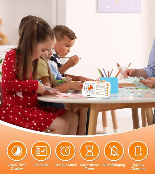 3-in-1 Visual ADHD Timer for Kids & Adults with Planning Board, Task Timer, Chore Chart & Visual Schedule Planner, Autism & ADHD Tools with Checklist for Homeschool Supplies, Home, School