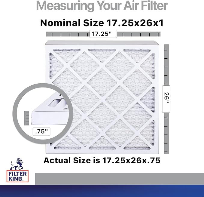 Filter King 17.25x26x1 Air Filter | 4-PACK | Carbon MERV 8 HVAC Pleated A/C - Image 2