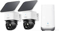 eufy Security SoloCam S340 2-Cam Kit (HomeBase S380), Solar Security Camera, Wireless Outdoor Camera, 360° Pan and Tilt Surveillance, No Blind Spots, 2.4 GHz Wi-Fi, No Monthly Fee