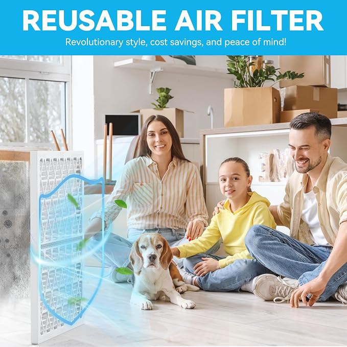 Reusable 16x25x1 Air Filter, 1 Foldable Frame + 6 Refills - Image 6