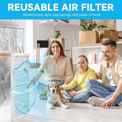 Reusable 16x25x1 Air Filter, 1 Foldable Frame + 6 Refills - Image 6