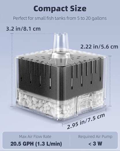 Pawfly Aquarium Sponge Filter for Fish Tanks up to 5-20 Gallons, Small Fish - Image 3