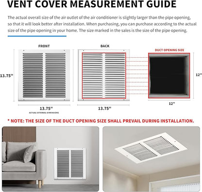 12x12 Return Air Grille, Air Return Vent Cover, Flat Vent Cover, Rejillas De - Image 4