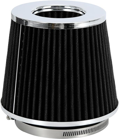 PTNHZ Universal Black 4" 102mm High Flow Cold Air Intake Cone Air Filter Power by PTNHZ+RACING