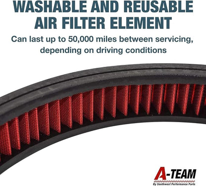 A-Team Performance High Flow Washable & Reusable Round Cotton Air Filter Element - Image 5