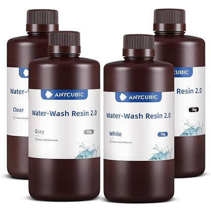 ANYCUBIC Water Washable 3D Printer Resin 2.0 Bundle, 405nm High Precision 3D by ANYCUBIC