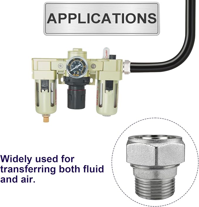 Jingzan Straight Air Piping Fitting, 3/4"Piping x 3/4"Male NPT Adapter - Image 5