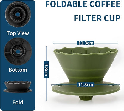 MERMOO YILAN Collapsible Coffee Dripper, Silicone Pour Over Coffee Filter Holder - Image 5