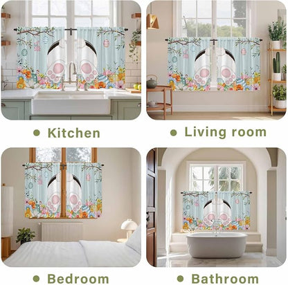 Easter Bunny Kitchen Curtains 54 Inch Long 2 Panel Set, Rod Pocket Window - Image 8