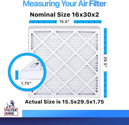 Filter King 16x30x2 Air Filter | 6-PACK | MERV 8 HVAC Pleated A/C Furnace - Image 2