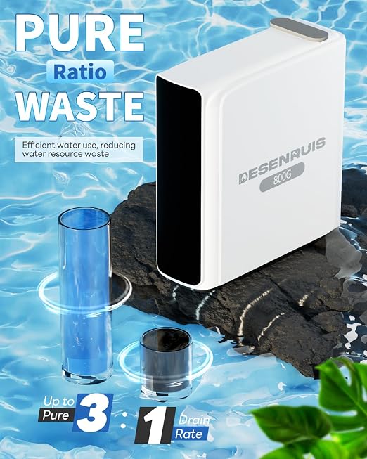 Reverse Osmosis System, Dual RO Water Filter, 800 GPD Fast Flow, 3:1 Pure to - Image 6