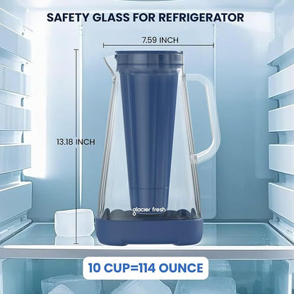 GLACIER FRESH 10 Cup Glass Water Pitcher - Image 6