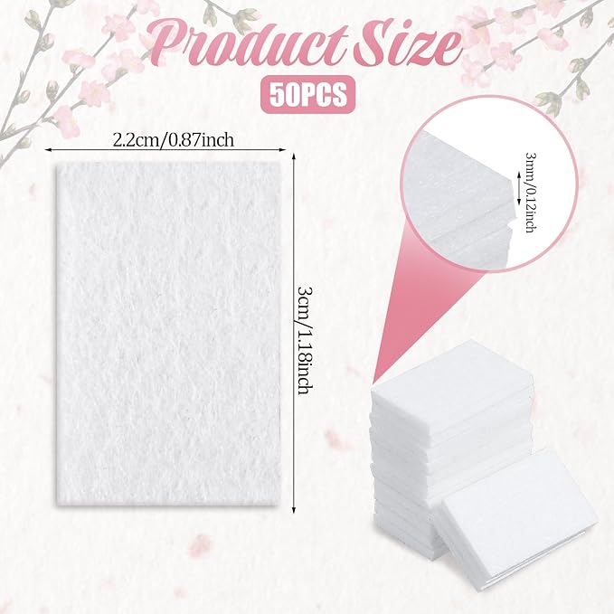 50 Pack Unscented Aroma Pads, 1.2x0.9" White Aroma Oil Refill Pads Aromatherapy - Image 2