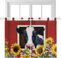 Cow Sunflowers Bedroom Curtains 63 Inch Length, Window Curtains Tab Top by Unknown