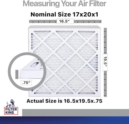 Filter King 17x20x1 Air Filter | 4-PACK | Carbon MERV 8 HVAC Pleated A/C - Image 2