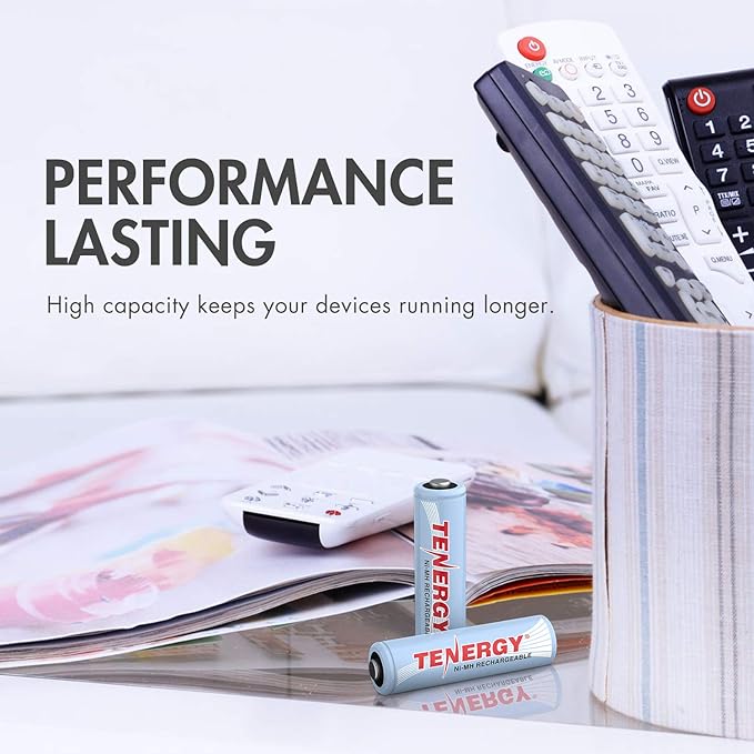 Tenergy AA/AAA Rechargeable Battery and Charger Combo TN162 - 8-Bay Smart LCD NiMH/NiCd Charger With 8 AA & 8 AAA Batteries