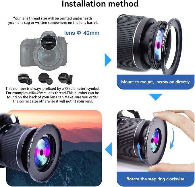 46mm Lens to 72mm Camera Lens Adapter, 46mm to 72mm Filter Step-Up Adapter Ring - Image 5