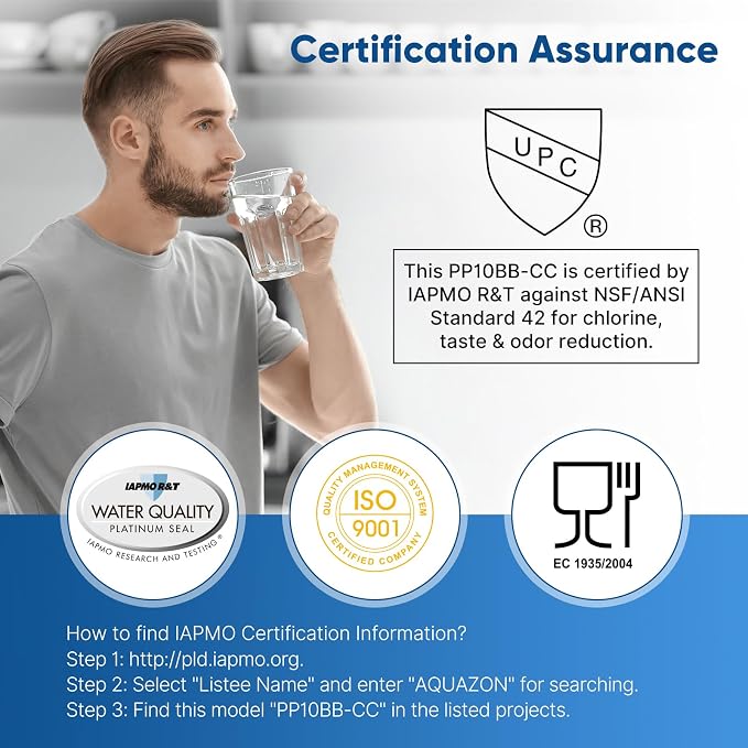 PUREPLUS 5 Micron 10" x 4.5" FXHTC Whole House Sediment and Carbon Water Filter - Image 2
