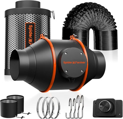 Spider Farmer Air Filtration Kit 4 Inch, Inline Duct Fan by SpiderFarmer