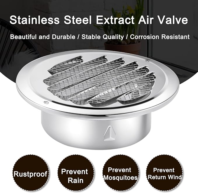 Zonon 36 Pcs Stainless Steel Soffit Vents 4 Inch Round Dryer Vent Cover - Image 3
