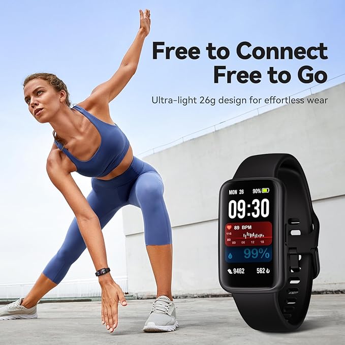 Enfit Fitness Trackers,Smart Watch with 1.47" Color Screen,100+Sport Modes Fitness Watch with Heart Rate Sleep Monitor, Pedometer Step Counter Watch, 3TAM Waterproof Activity Trackers for Women Men,BK