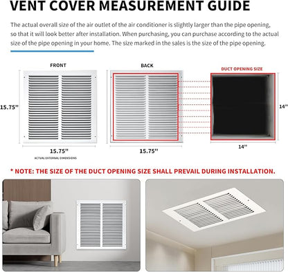14x14 Return Air Grille, Air Return Vent Cover, Flat Vent Cover, Rejillas De - Image 4