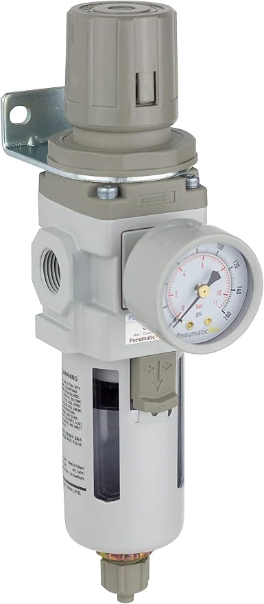 PneumaticPlus SAW300-N03BG Compressed Air Filter Regulator Piggyback Combo 3/8" by PneumaticPlus
