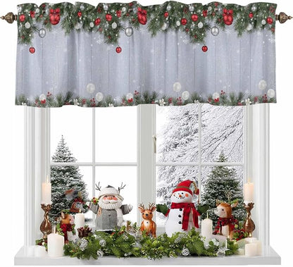 Christmas Curtain Valances for Windows, Kitchen Valance Window Treatment by Unknown