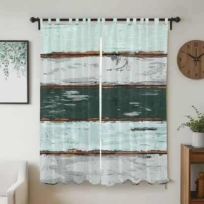 Blue Teal Living Room Curtains 96 Inch Length, Window Curtains Tab Top - Image 2