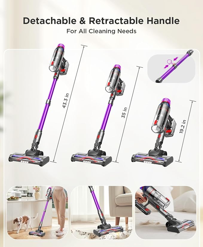 Cordless Stick Vacuum Cleaner - 550W Powerful Cordless Vacuum - Image 2