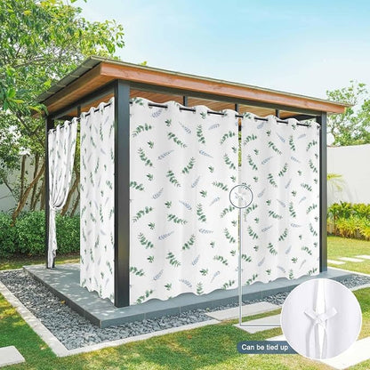 Leaf Outdoor Curtains for Patio Summer Jugal Leaves Pastoral Plant Waterproof - Image 7