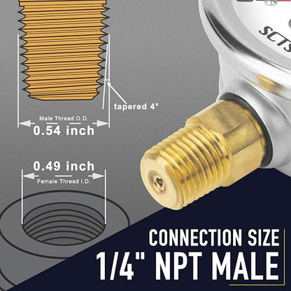 2-1/2" Dial Size, 0-30 Psi Low Pressure Gauge, Glycerin Liquid Filled, 1/4" NPT - Image 4