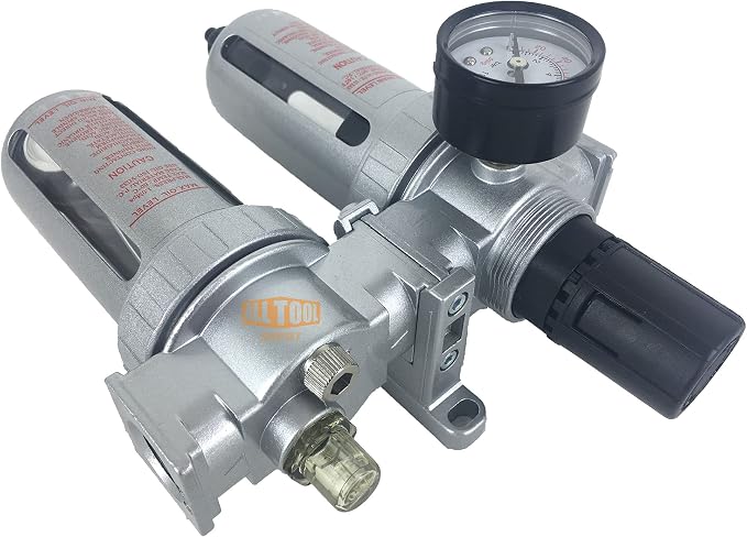 1/4" NPT Mid Flow Compressed Air In Line Filter Regulator Lubricator Oiler - Image 4