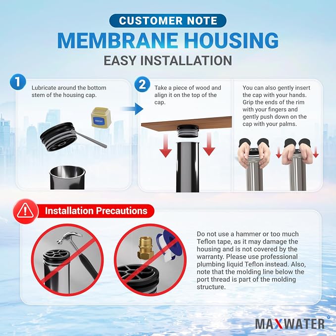 Max Water - Heavy Duty - Reverse Osmosis 4040 Membrane Housing - 4" x 40" good - Image 8