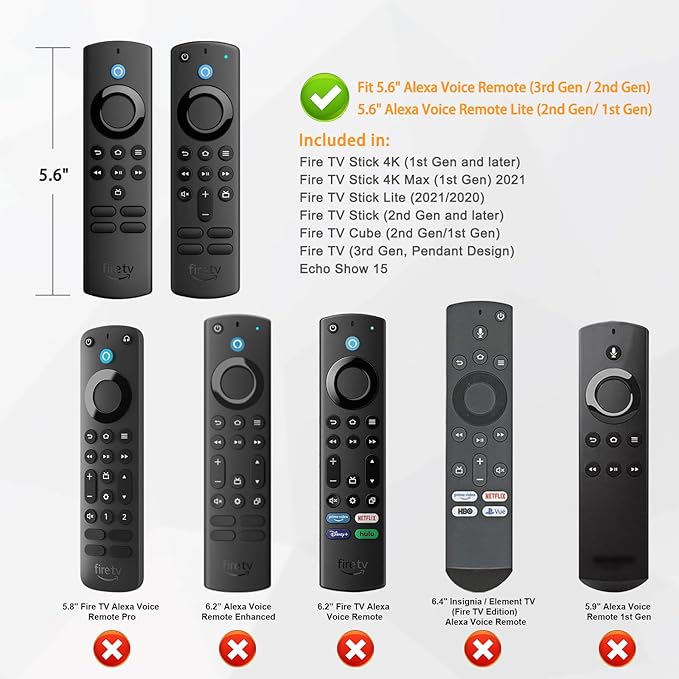 CaseBot Remote Case for Fire TV Stick HD/4K/4K Max (1st Gen)/Fire TV Stick (3rd Gen)/Lite - Anti-Slip Shockproof Silicone Cover for Alexa Voice Remote (2nd & 3rd Generation) (Red)