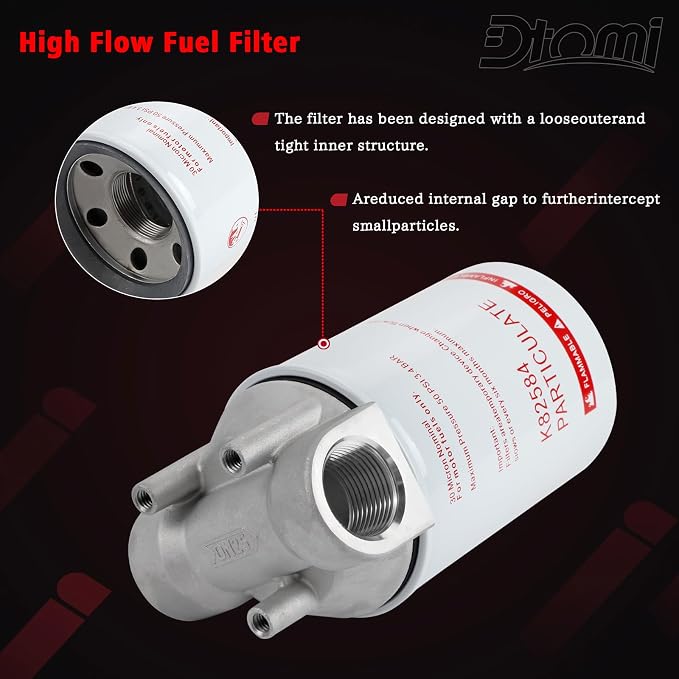 High Flow Fuel Filter, 1” NPT 30 Micronn Spin-on Cartridge Style Compatible - Image 6