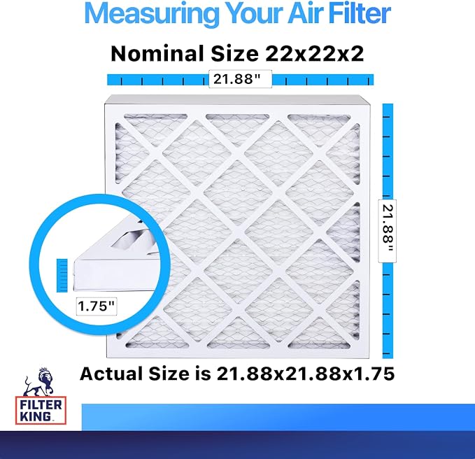Filter King 22x22x2 Air Filter | 12-PACK | MERV 8 HVAC Pleated A/C Furnace - Image 2