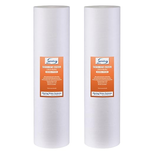iSpring 5-Micron 20” x 4.5” Whole House Water Filter Cartridges, High Capacity by iSpring