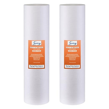 iSpring 5-Micron 20” x 4.5” Whole House Water Filter Cartridges, High Capacity by iSpring