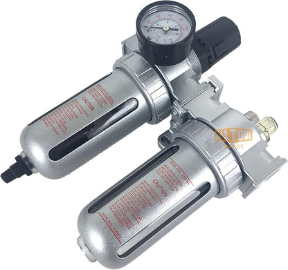 1/2" NPT Mid Flow Compressed Air In Line Filter Regulator Lubricator Oiler - Image 3