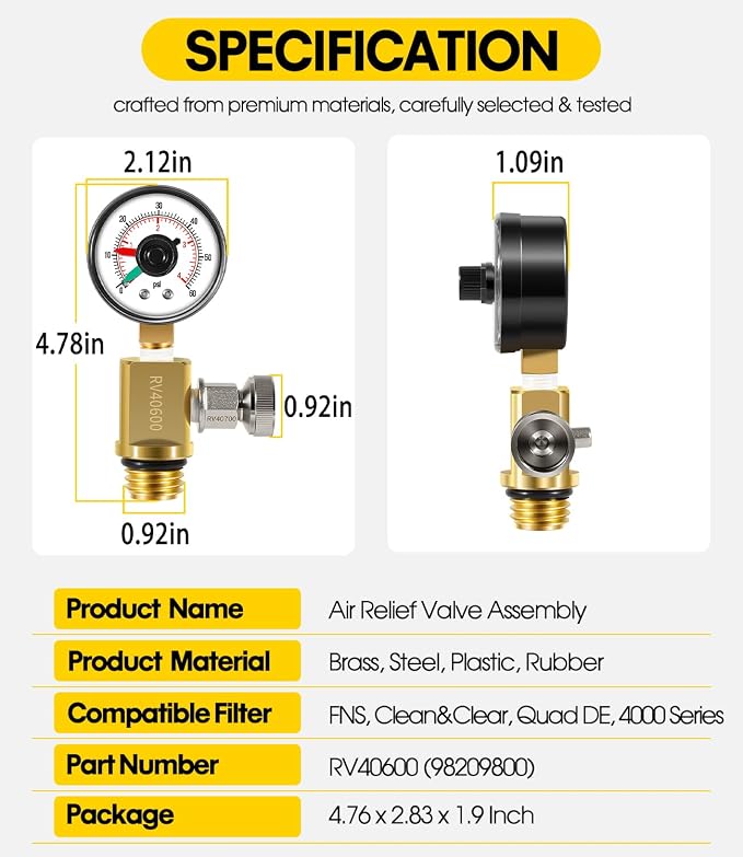98209800 High Flow Manual Relief Valve/Air Relief Manual Valve Assembly - Image 3