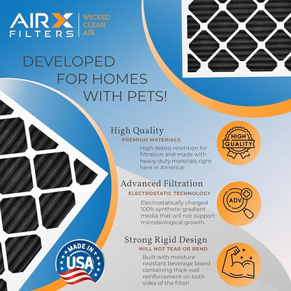 AIRX FILTERS WICKED CLEAN AIR. 16x25x1 Air Filter Odor Eliminator Carbon Filter - Image 4