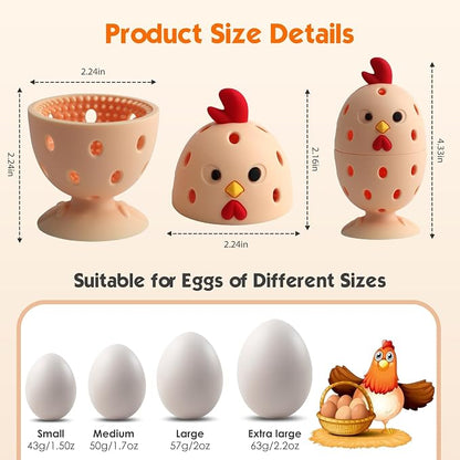 Egg Brush Cleaner, Egg Cleaner for Fresh Eggs, Cute Chick Shaped Egg Wash and - Image 2