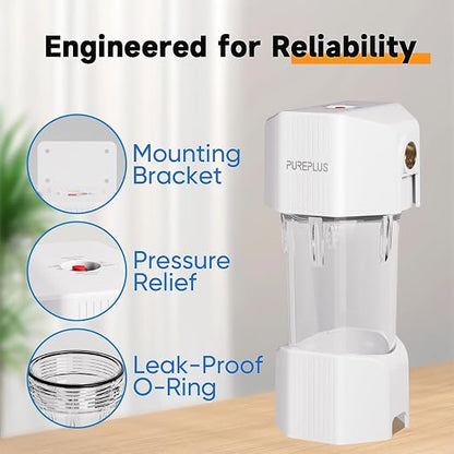 PUREPLUS Whole House Water Filtration System, 10″ × 4.5″ Housing, 1″ NPT - Image 2