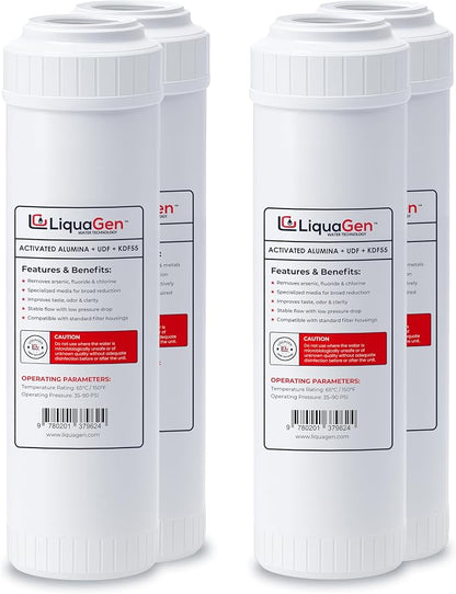 LiquaGen Activated Alumina + Carbon + KDF-55 Replacement Water Filter Cartridge by LiquaGen