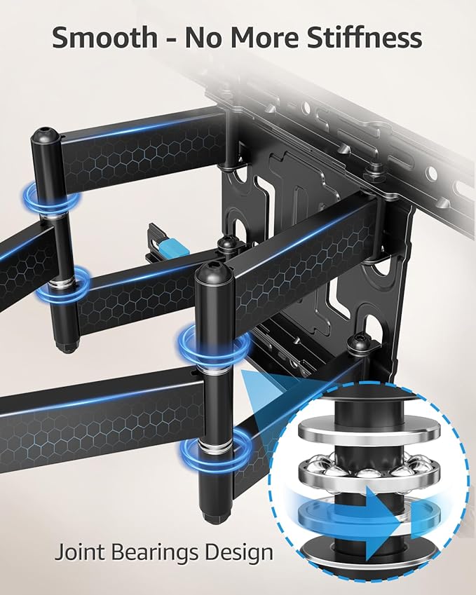 MOUNTUP Ultra Slim TV Wall Mount for Most 37-90 inch TVs, 1.1" Thin Low Profile Full Motion TV Mount Bracket, Dual Swivel Articulating Arms with Tilt, Fits 16" Studs, Max VESA 600x400mm Holds 132lbs