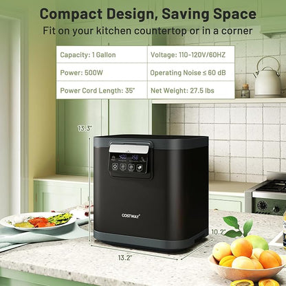 COSTWAY 4L Electric Composter for Kitchen, Smart Waste Dispenser Countertop - Image 9