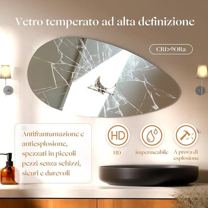 500 X800 mm Illuminated Backlit LED Bathroom Mirror, Wall Mounted Multifunction - Image 7